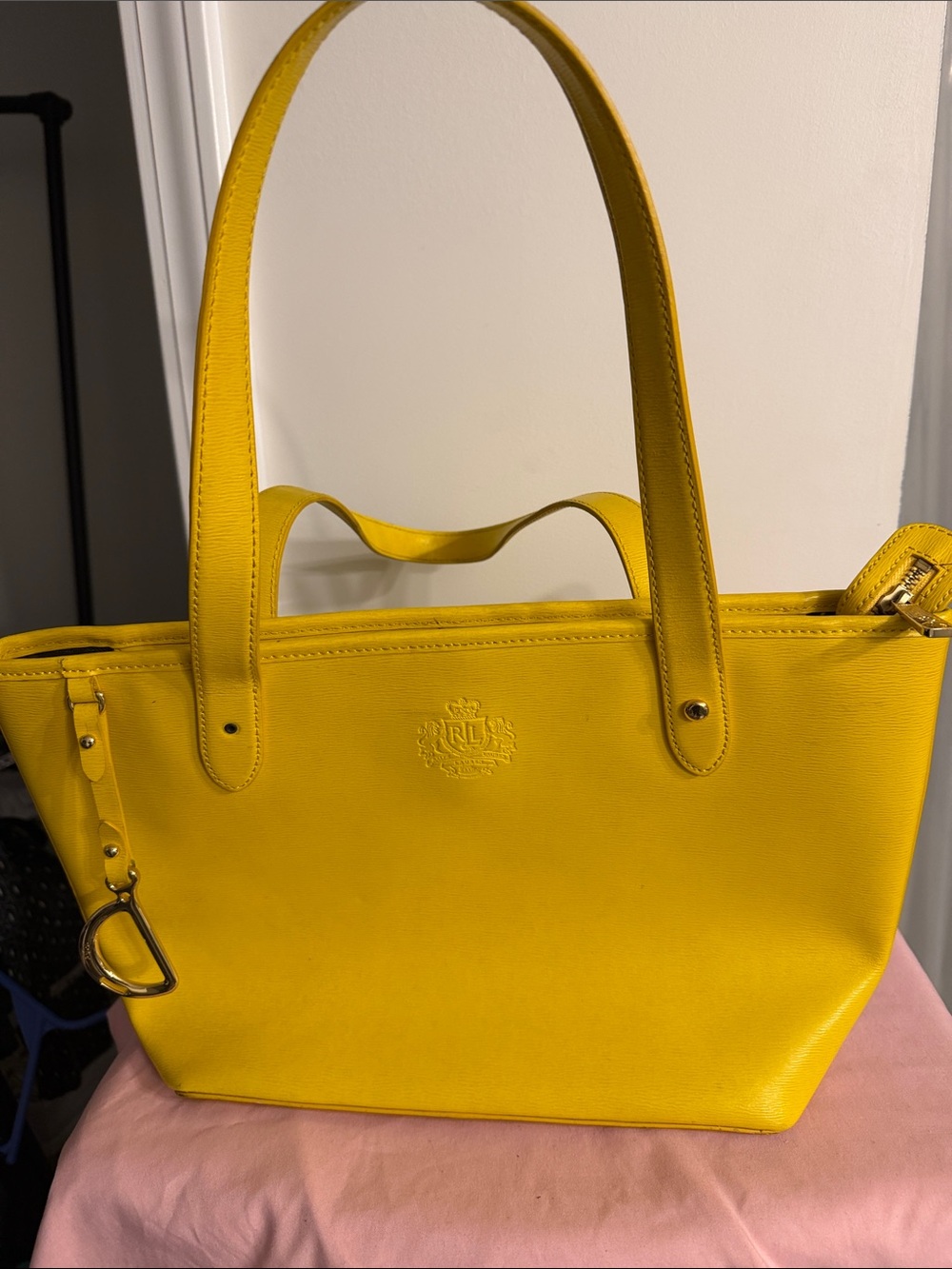Ralph Lauren Bright Yellow Leather Tote